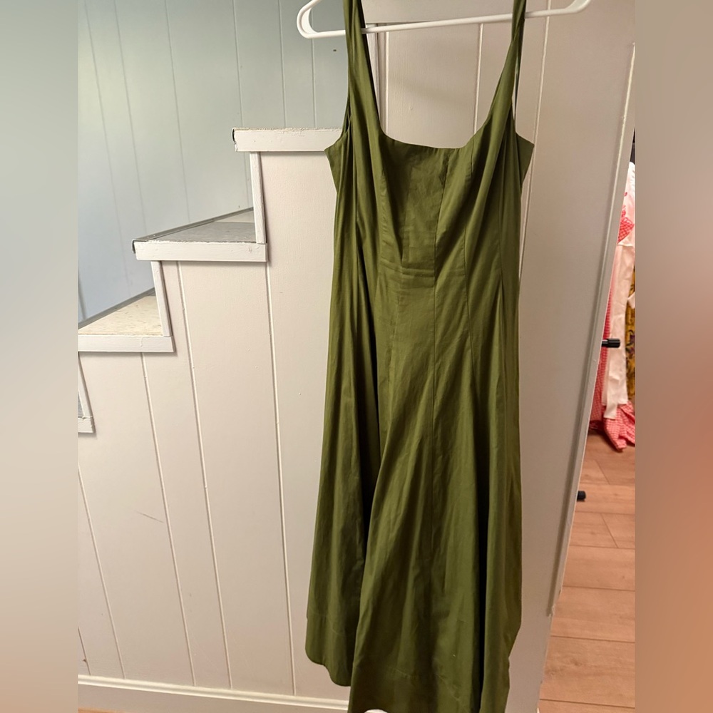 STAUD Sage Green Midi Dress